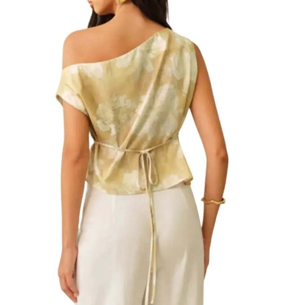 Commense One-Shoulder Floral-Patterned Top L NWT - Picture 3 of 8